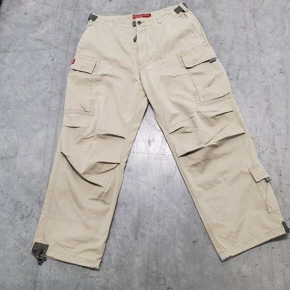 Abercrombie & Fitch Other - Abercrombie & Fitch Men Khaki Cargo Pants SZ L  Adjustable Waist Utility Pockets